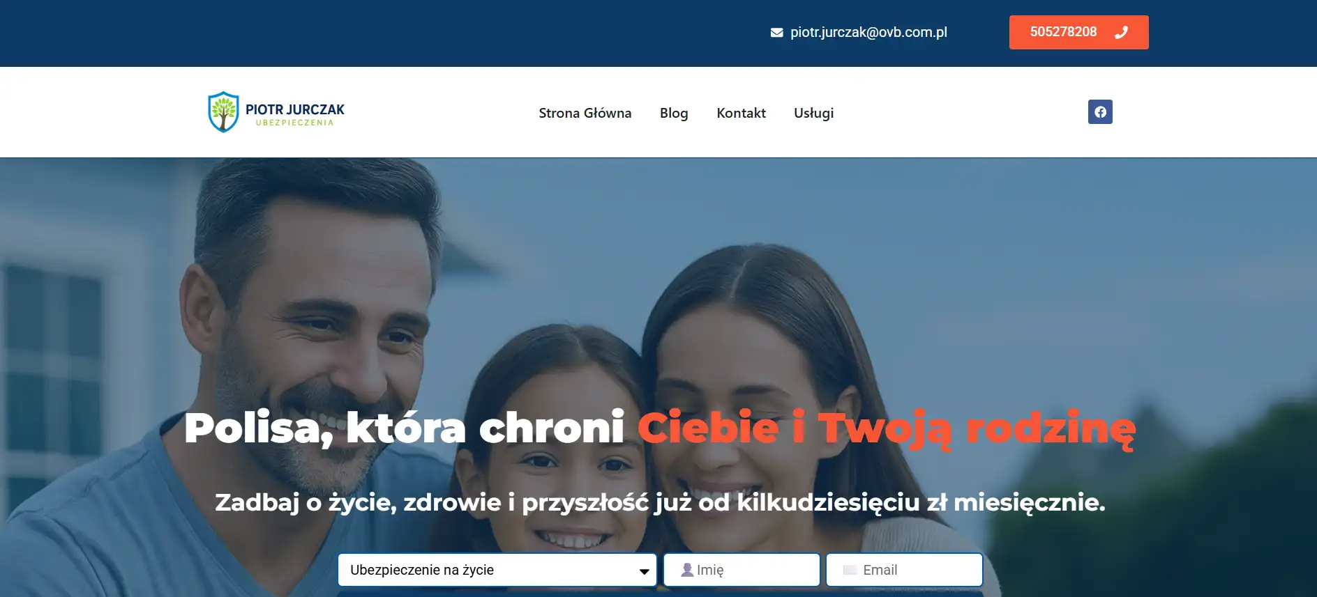 Landing page przygotowany pod kampanię reklamową