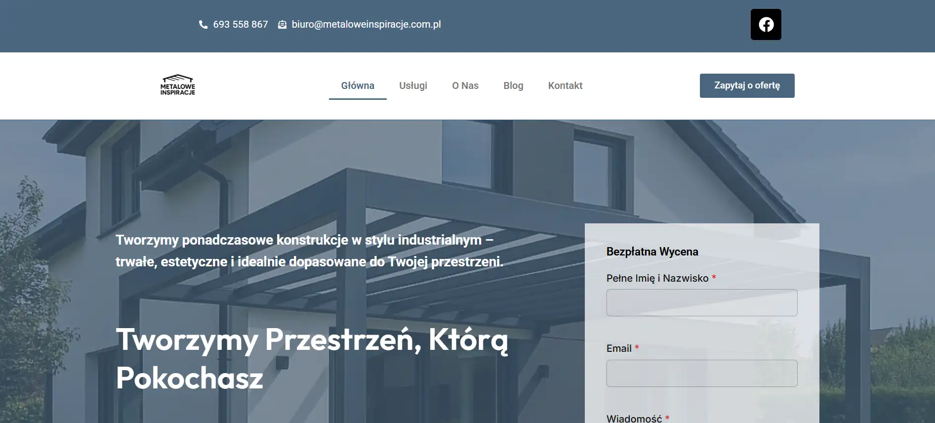 Strona ofertowa dla firmy wykonana na WordPress