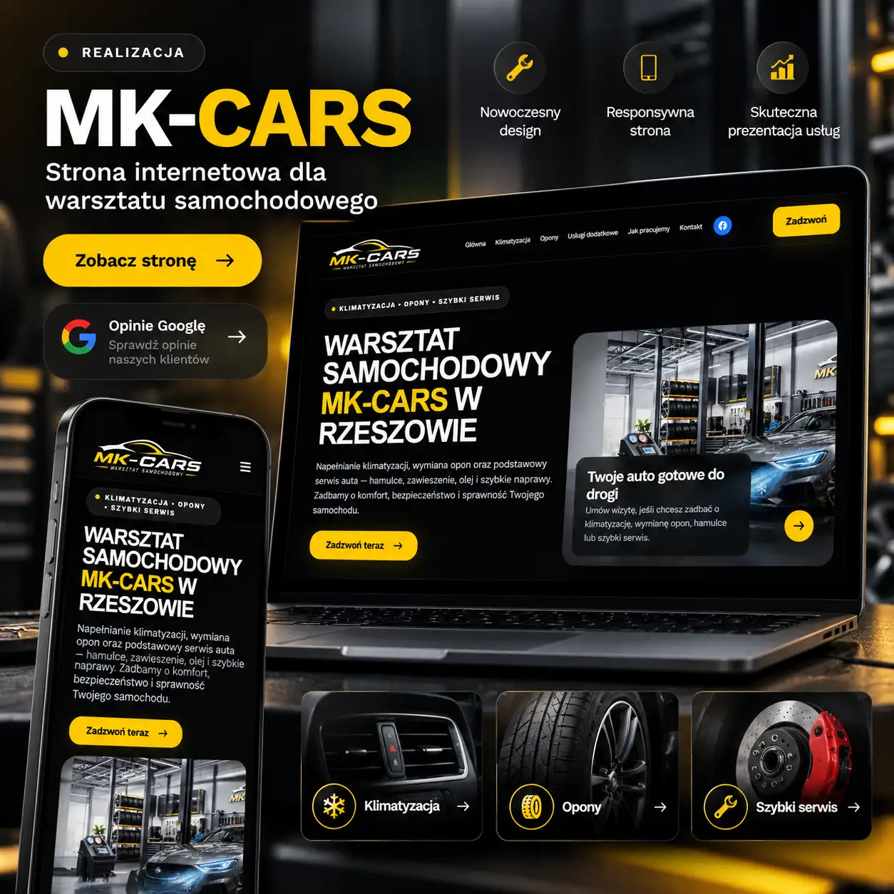 Realizacja strony internetowej MK-CARS Rzeszów