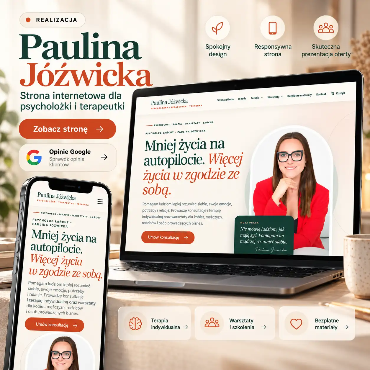 Realizacja strony Paulina Jóźwicka Psycholog Łańcut